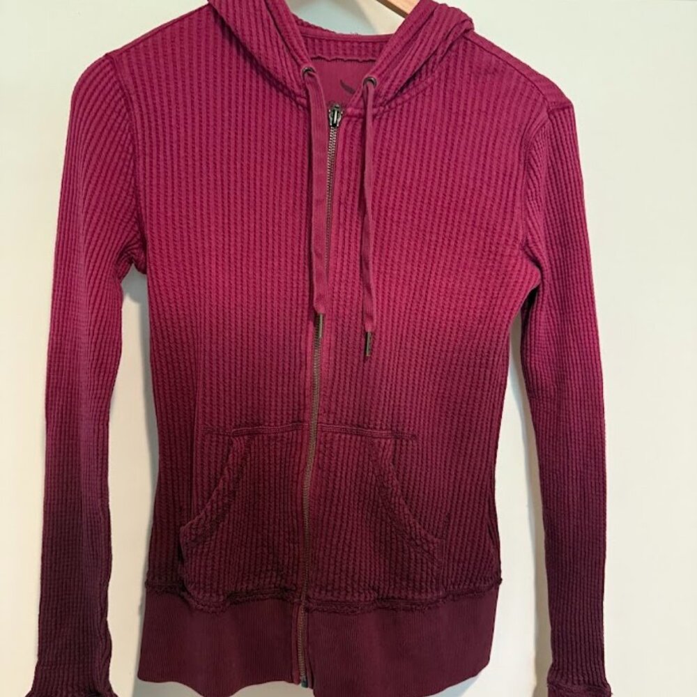 Eddie Bauer Zip Up Cotton Zip Up Hoodie Ombre Dark Pink, Size Med
